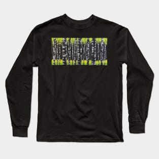 Black Birch Trees with Yellow Green Leaves Long Sleeve T-Shirt